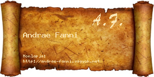 Andrae Fanni névjegykártya