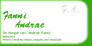 fanni andrae business card
